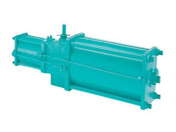 Fork type pneumatic actuator